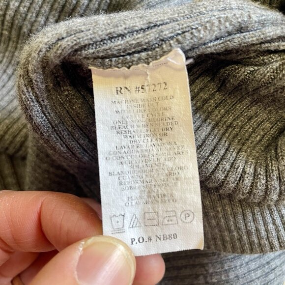Perry Ellis 1/4 Zip Sweater Mens XXL Pullover Long Sleeve Gray Knit Ridged - Picture 8 of 8